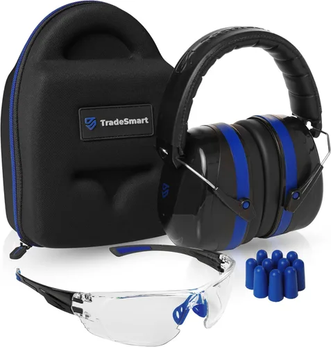Vista 16 de TradeSmart All-in-One Shooting Ear Protection - Comfort+ NRR 28 Earmuffs, Glasses & Earplugs + Carry Case