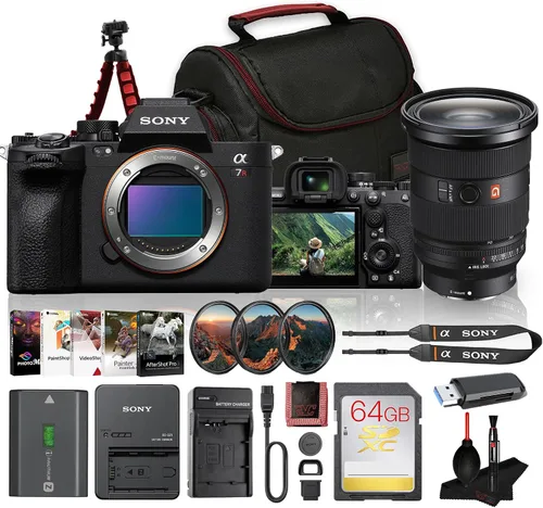 Sony Cámara sin espejo Alpha 7R V con lente FE 0.945-2.756 in y paquete de