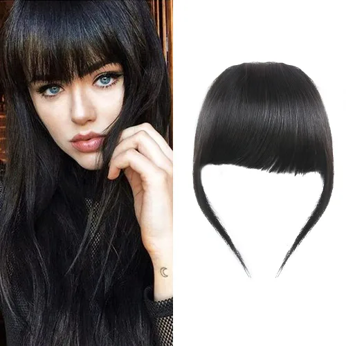 Vista 11 de Shinon – Flequillo con clip de cabello humano; extensión de cabello, fleco