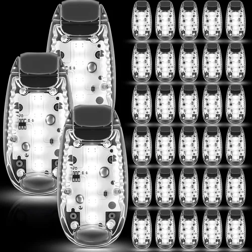 Vista 9 de Copkim 30/60/100 piezas de luz LED para correr nocturna de alta visibilidad, accesorios de seguridad con clip en luz estroboscópica intermitente