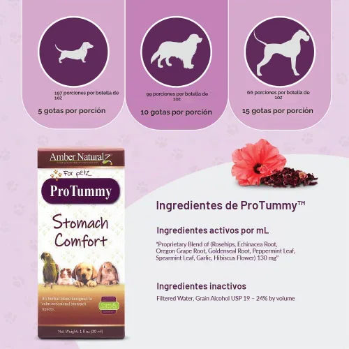 Vista 4 de Amber NaturalZ - ProTummy - Comodidad estomacal - para Petz - 1 onza