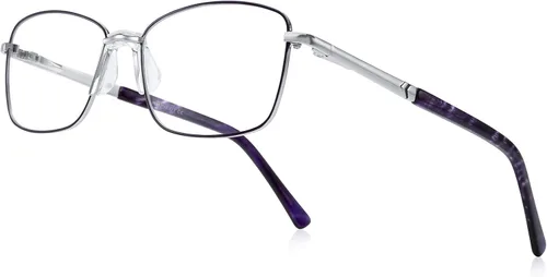 Vista 11 de RB. Pilot - Lentes de lectura para mujer, bloqueo de luz azul, lentes de computadora con bisagra de resorte, marco de metal, patas de acetato