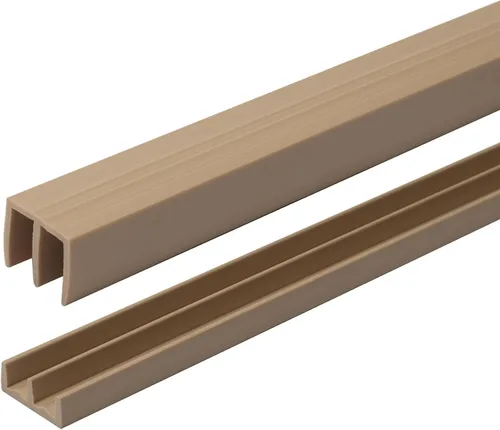 Vista 13 de Riel de puerta corredera de panel de 1/4 pulgadas, juego superior e inferior de plástico negro de 48 pulgadas, fabricado en EE. UU., paquete de 1