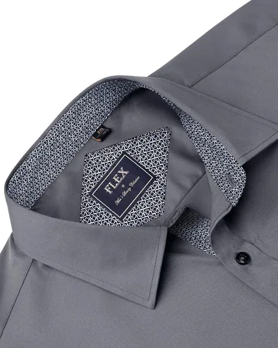 Vista 5 de J.VER Camisa de vestir de manga larga para hombre, estilo informal, elástica, sin arrugas, ajuste regular, abotonada