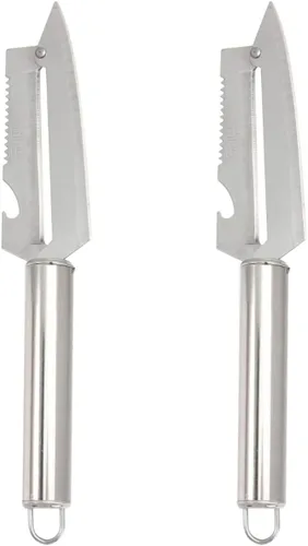 BESTonZON 2 unids acero multifunción calabaza vegetal removedor rallador rebanador zanahoria Gadget cortador Parer escala de fruta cuchillo de