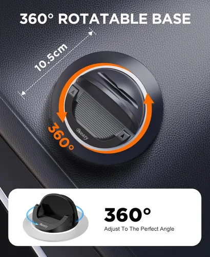 Vista 5 de Beeasy Soporte de teléfono celular para salpicadero de automóvil, soporte de teléfono con silicona giratoria de 360°, antideslizante, soporte