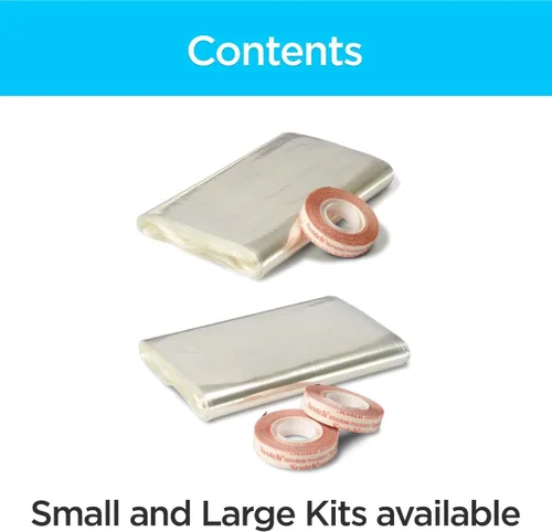 Vista 6 de 3M Kit aislante para ventanas para interiores, película aislante para ventanas para calor y frío, ventanas de 5-3 x 5 pies