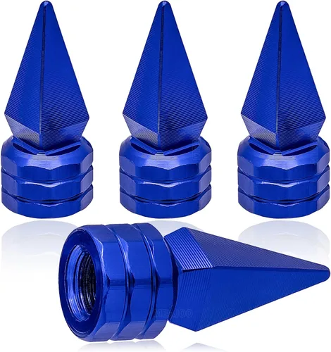 Vista 34 de 4 piezas de tapas de vástago de válvula de neumático de automóvil, tapas de válvula de aire de neumático a prueba de fugas de aleación de aluminio