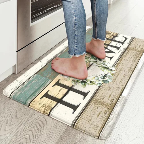 Vista 10 de KIMODE Tapete de Cocina Estilo Granja 2PCS Alfombras de Cocina Anti Fatiga Antideslizantes Impermeables Tapete de Piso de Cocina Acolchado Cómodo