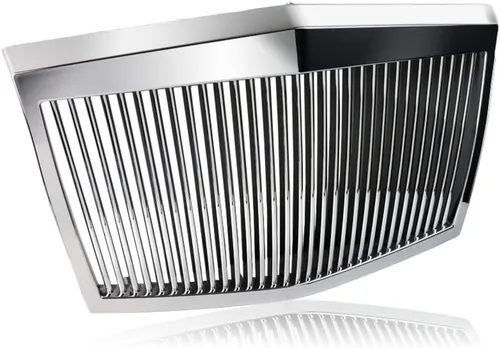 Vista 2 de Parrilla frontal vertical ABS compatible con Chrysler 300 300C 2005-2010, parrilla frontal vertical negra o cromada, estilo Phantom, 2006 2007 2008