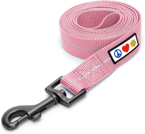 Vista 67 de Pawtitas - Correa personalizada de 6 pies para perro rosa XS/S con nombre y número de teléfono bordados, correa fuerte de nylon para razas pequeñas