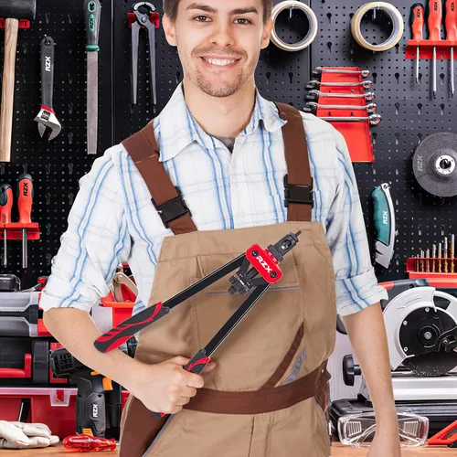 Vista 5 de Herramienta de tuerca de remache de 14 pulgadas, herramienta de tuerca de remache manual con 6 mandriles métricos y pulgadas M6 M8 M10, 1/4-20