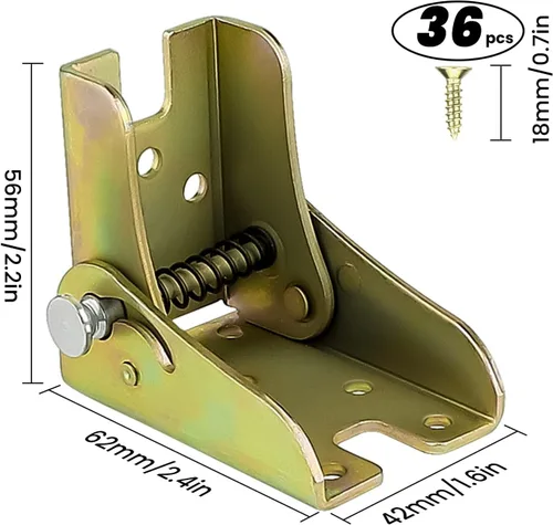Vista 2 de 4 piezas de soporte plegable, accesorios de patas de bisagra de autobloqueo, utilizados para cama multifuncional con bisagras, mesa plegable