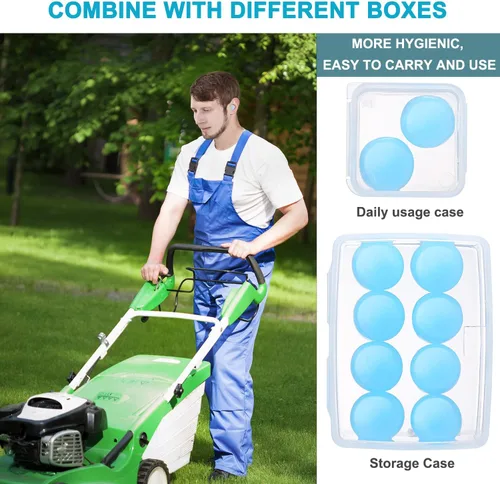 Vista 6 de Tapones reutilizables de silicona para los oídos, impermeables, con cancelación de ruido, para dormir, cortar, nadar, aviones, conciertos