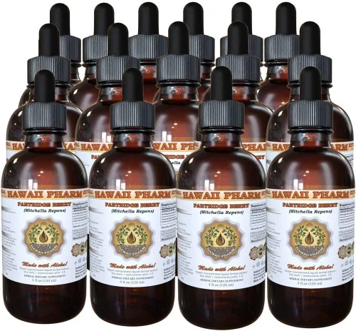 Vista 6 de HawaiiPharm Partridgeberry (Mitchella repens) Extracto líquido, tintura, suplemento de hierbas, fabricado en EE. UU., 2 onzas líquidas