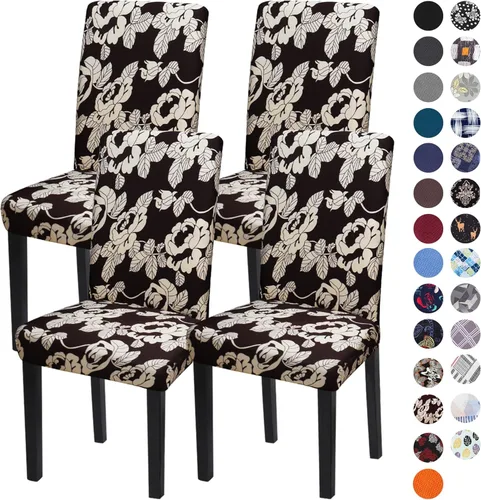 Vista 75 de Sufdari Juego de 2 fundas para sillas de comedor, fundas para sillas de cocina, fundas para sillas Parsons, protectores de sillas de elastano