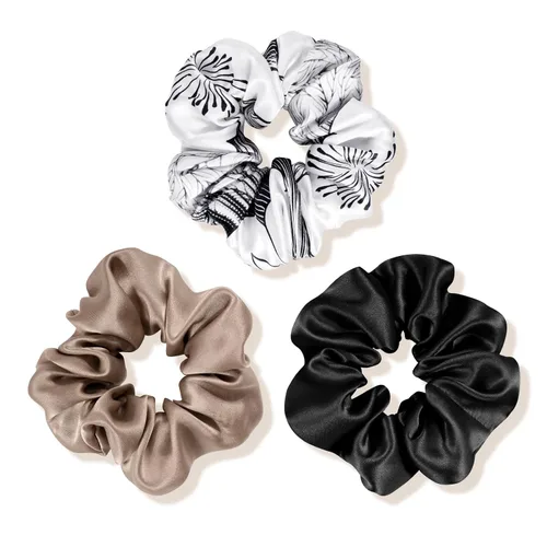 Vista 22 de OLESILK 100% Seda de Morera - Scrunchies para el cabello, mujeres y niñas, ligas de seda para cabello rizado y con roturas, sin daños, elásticos 3