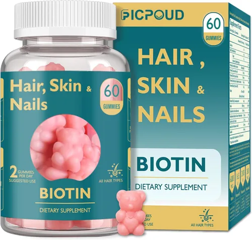 Gomitas de biotina para el cabello, la piel y las uñas, apoya la salud del cabello, la piel y las uñas, vitaminas veganas para mujeres y hombres,