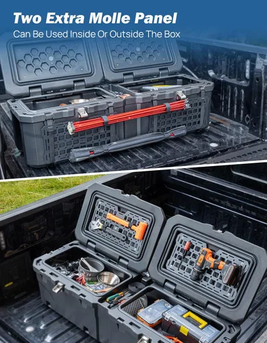 Vista 6 de JOYTUTUS Caja de herramientas de caja de herramientas con cerradura de 160 cuartos de galón, caja de almacenamiento impermeable, caja de carga