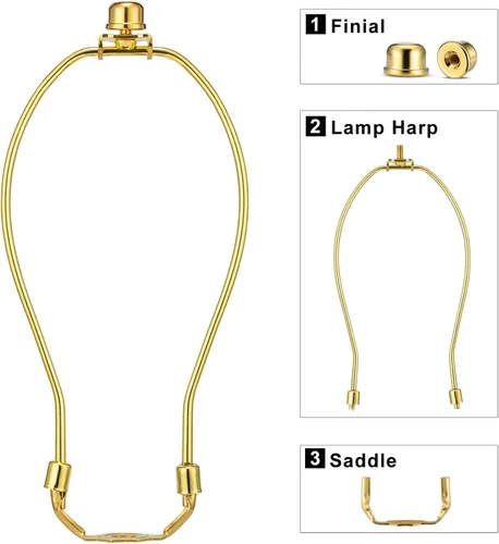 Vista 2 de Juego de 2 soportes desmontables para pantalla de lámpara de 9 pulgadas para lámparas de mesa y de pie, juego resistente de 2 soportes para pantalla