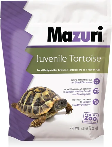 Mazuri | Alimento de tortuga juvenil para tortugas bebé | Bolsa de 8 onzas (8 onzas)