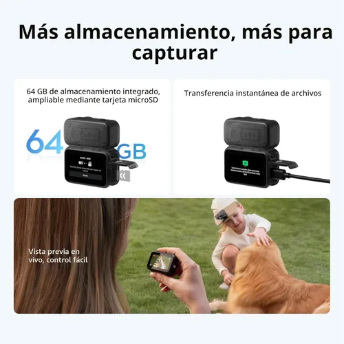 Vista 5 de DJI Osmo Nano Standard Combo (64GB) - Pequeña cámara de vlogging de 4K/60fps con un sensor de 1/1.3 ″, video FOV ancho de 143°, grabación de 200