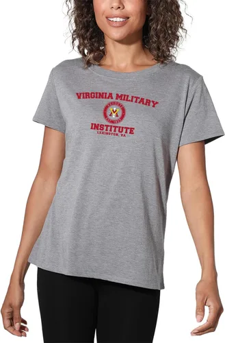 Vista 128 de Colección oficial de camisetas sueltas con logotipo de círculo envejecido universitario para mujer, jaspeado atlético