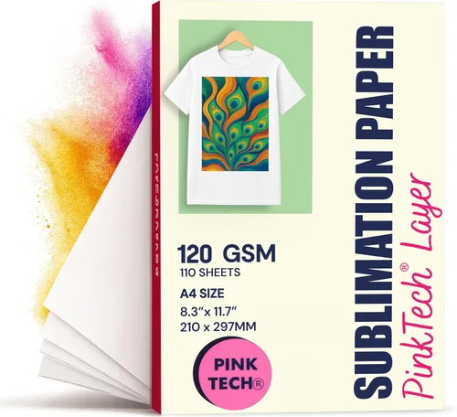 Vista 9 de Hayes - Papel de sublimación de 3.70 oz/m², tamaño A4 (8.3 x 11.7 pulgadas), 150 hojas, funciona con tinta de sublimación y espacios en blanco