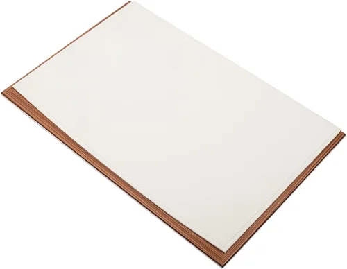 Vista 5 de Almohadilla de escritorio de cuero con combinación de madera, juego organizador de escritorio, accesorios de cuero para oficina, regalos de oficina