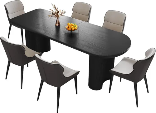 Vista 24 de Mesa de comedor de 55.11 pulgadas para 4-6 personas, mesa de comedor rectangular, mesas de comedor modernas para cocina, sala de estar, mesas
