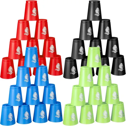 Libima Juego de 48 tazas deportivas apilables, juegos clásicos, juego de entrenamiento de velocidad para niños y niñas, adultos, fiesta familiar,
