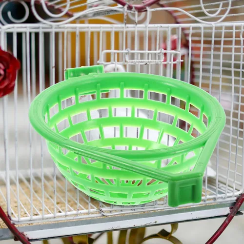 Vista 3 de Mipcase Cuenca de nido de pájaro para pájaros pequeños, soporte de anidación verde para loros, fácil de instalar, prácticos suministros para pájaros