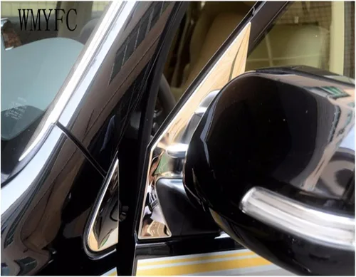 Vista 4 de Cubierta triangular de acero inoxidable para espejo lateral retrovisor, compatible con Toyota Land Cruiser 200 Prado FJ 150 2010-2017 Accesorios