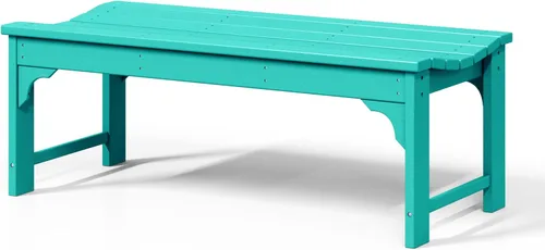 Vista 20 de WestinTrends Malibu - Banco para exteriores, resistente a todo tipo de clima, de madera sintética, sin espalda, para patio, jardín, asiento curvado