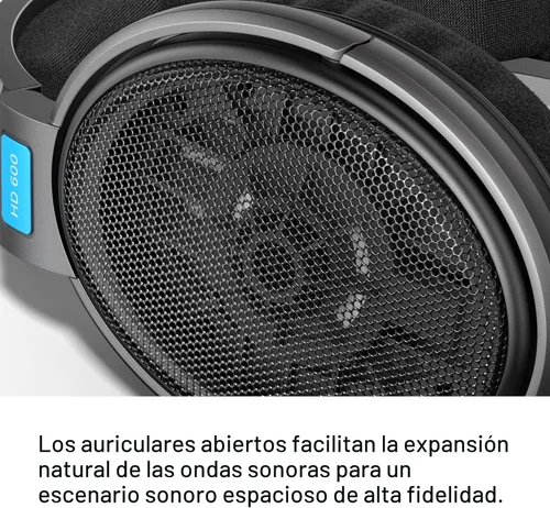 Vista 2 de Audífonos profesionales abiertos Sennheiser HD 600, Negro