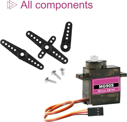 Vista 3 de MG90S 0.32 oz Servo Motor Micro Metal Gear para Robot Car Avión RC Helicóptero Arduino