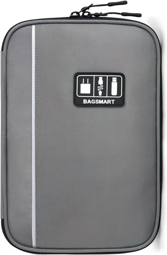 Vista 9 de Funda organizadora BAGSMART universal y portátil para cables y cargadores, Negro