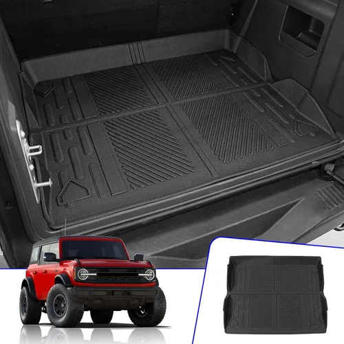 Vista 8 de Rongtaod Alfombrillas compatibles con Ford Bronco 2021-2025 2026 de 4 puertas, alfombrilla de carga, forro de carga, protector de asiento trasero