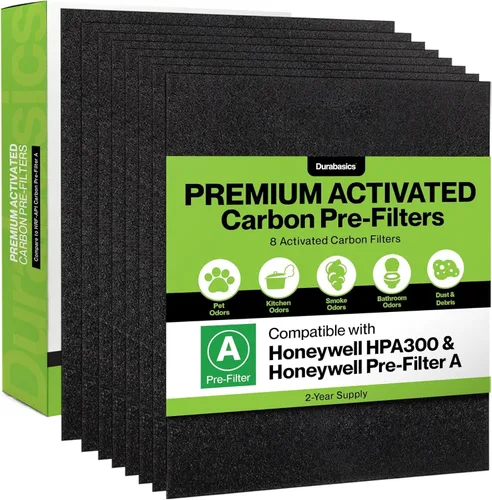 Vista 2 de Durabasics 4-Pack Pre-Filters for Honeywell HPA300 Replacement Filters, Compatible with Honeywell Prefilter A, Filter A, HPA300 Prefilter and