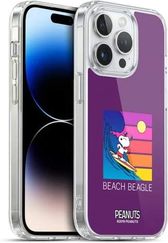 Vista 54 de Head Case Designs Funda de gel suave con licencia oficial de Peanuts Tropical Surf Snoopy Aloha Disco compatible con Apple iPhone 13 Mini