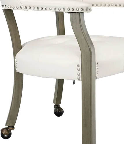 Vista 19 de Silla de comedor con ruedas, sillas de capitán con rodillos, juegos de dinette, sillas de póquer con ruedas, mesa de cocina, sillas rodantes, silla