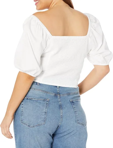 Vista 5 de The Drop Womens Annie Sweetheart Neckline Puff-Sleeve Smocked Back Top