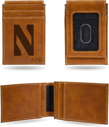 Vista 53 de Rico Industries NCAA Arizona State Sun Devils Brown - Cartera de bolsillo frontal personalizada con grabado láser - Delgada/ligera - Gran artículo