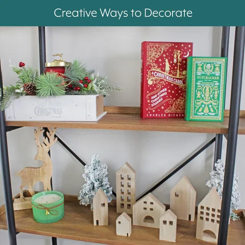 Vista 4 de Libros de Navidad mágicos de anidación (juego de 3) libros ocultos estilo muñeca rusa, libros falsos con temática navideña