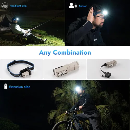 Vista 6 de WUBEN Mini linterna recargable E7 de 1800 lúmenes con imán, 6 modos súper brillantes, linternas EDC caqui, LED recargable tipo C; linterna