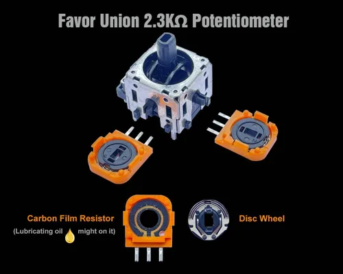 Vista 2 de ElecGear Potenciómetro de repuesto 8X FU 2.3K + PCB Drift Fix para controlador inalámbrico PS5 DualSense, sensor de módulo de palanca de pulgar