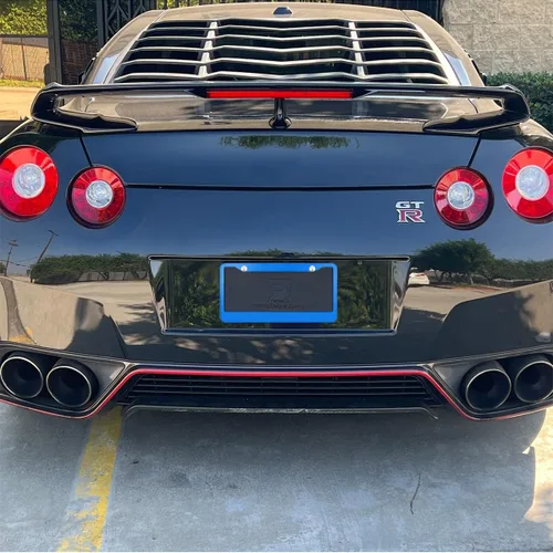 Vista 5 de Marco para matrícula de automóvil, 2 marcos para matrícula delantera y trasera, impermeables, mate, con tapas de tornillos antirrobo, juego