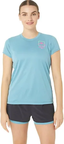 ASICS Ropa de running de manga corta con logotipo de Fujitrail para mujer