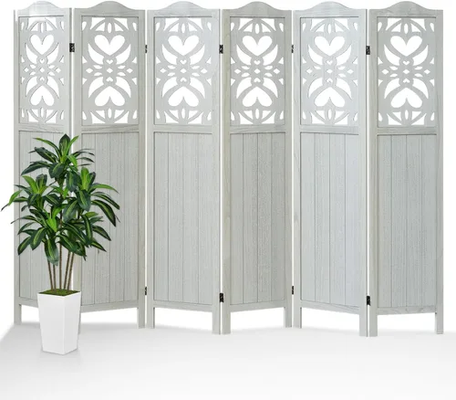 Vista 36 de Panel divisor de habitación de 4 paneles, pared divisora de habitación de 5.6 pies de alto y pantalla de privacidad plegable, panel divisor de pared