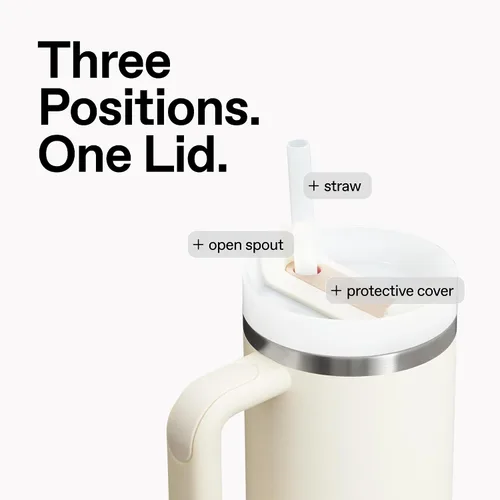 Vista 9 de STANLEY Quencher H2.0 - Vaso con asa y pajilla, tapa de 3 posiciones Flowstate de 14 onzas, compatible con portavasos para viajes, vaso de acero
